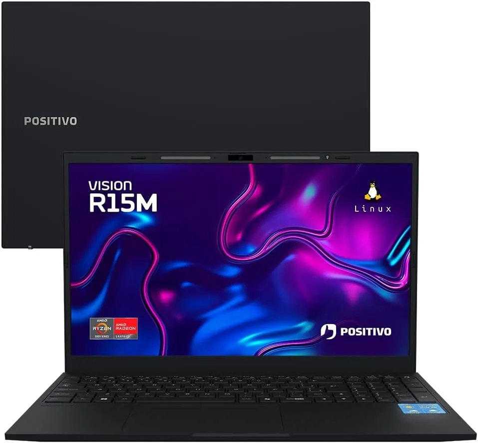 Positivo Vision R15M no Prime Day com minitela Debian